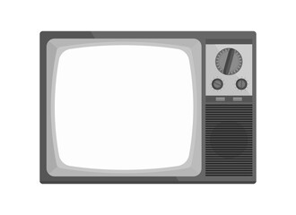 Black old tv in flat design