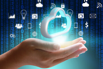 hands holding the cloud computing symbol