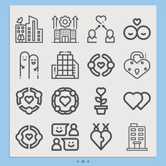 Simple set of good fellowship related lineal icons.