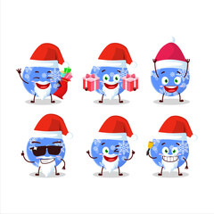 Santa Claus emoticons with christmas ball blue cartoon character