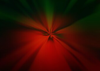 Dark Green, Red vector glossy bokeh pattern.