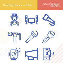 Simple set of legislative related lineal icons.