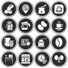 16 pack of bean  filled web icons set