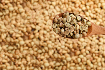  Close up of coffee beans for background                                