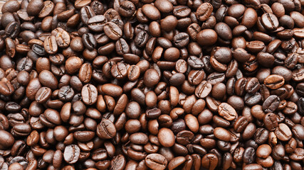 Fototapeta premium Close up of coffee beans for background 
