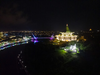 Fototapeta na wymiar Kuching CIty aerial view