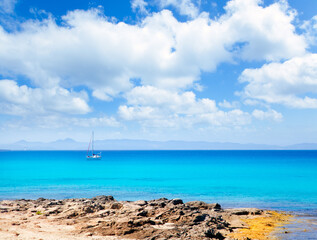 Balearic Formentera island in Escalo beach