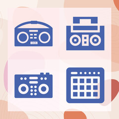 Simple set of contained related filled icons