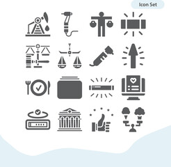 Simple set of well related filled icons.