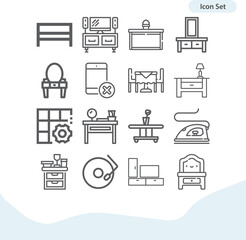 Simple set of call off related lineal icons.
