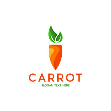 Carrot vegetable on white background, Healthy food concept, carrot logo vector icon illustration