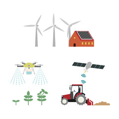 Fototapeta premium スマート農業のシーン3セット