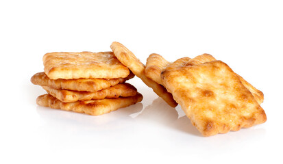 stack of butter biscuits isolated on white background
