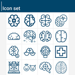 Fototapeta premium Simple set of neurology related lineal icons.
