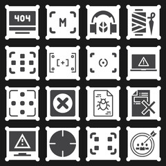 16 pack of correction  filled web icons set