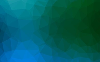 Dark Blue, Green vector abstract polygonal texture.