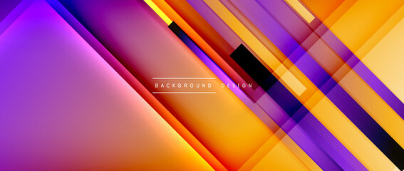 Dynamic lines on fluid color gradient. Trendy geometric abstract background for your text, logo or graphics