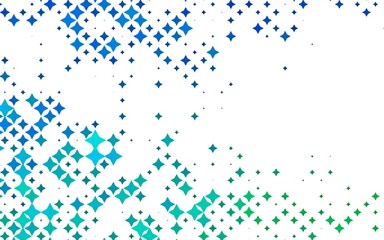 Light Blue, Green vector cover with small and big stars.