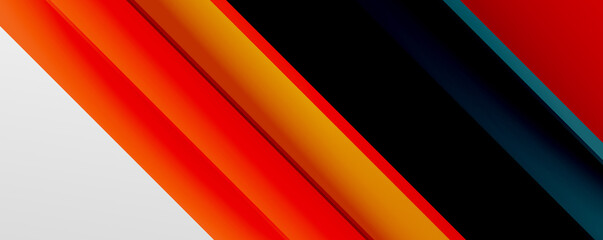 Fototapeta premium Geometric abstract backgrounds with shadow lines, modern forms, rectangles, squares and fluid gradients. Bright colorful stripes cool backdrops