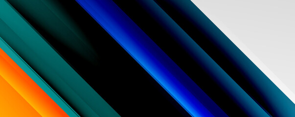 Obraz premium Geometric abstract backgrounds with shadow lines, modern forms, rectangles, squares and fluid gradients. Bright colorful stripes cool backdrops