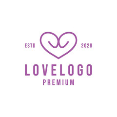 line love Logo design Vector