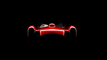 Naklejka premium silhouette of red vintage sports car