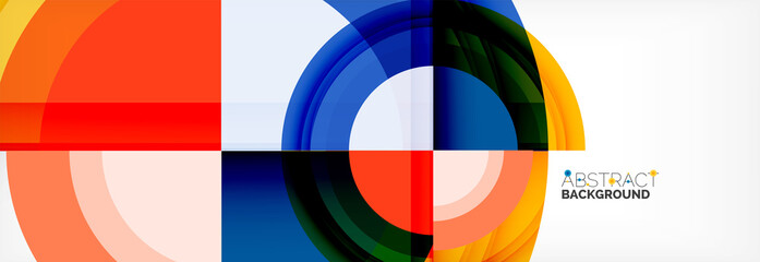 Obraz premium Round shapes, triangles and circles. Modern abstract background