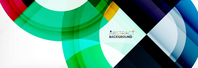 Fototapeta premium Round shapes, triangles and circles. Modern abstract background