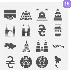 Fototapeta na wymiar Simple set of malaysia related filled icons.
