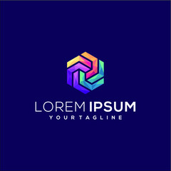 Colorful Hexagon Logo Template