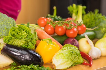 Many healthy colorful vegetables