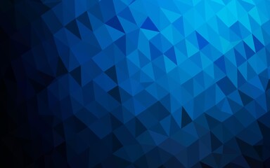 Fototapeta premium Dark BLUE vector polygon abstract backdrop.