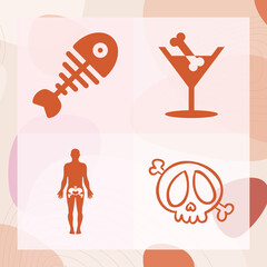 Simple set of animal material related filled icons