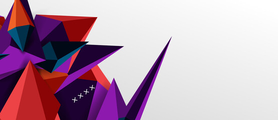 3d low poly abstract shape background vector illustration