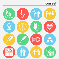 16 pack of queer  filled web icons set