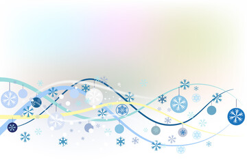 Fototapeta na wymiar Christmas snowflakes waves greetings card image vector banner background