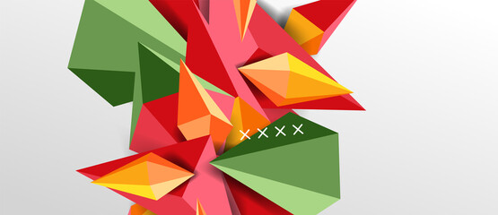 3d low poly abstract shape background vector illustration