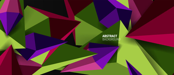 3d low poly abstract shape background vector illustration