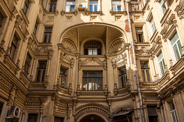 Moscow, Russia, August 11, 2020. The architectural ensemble of the historic district of the city....