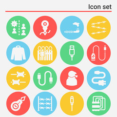 16 pack of insulation  filled web icons set