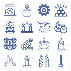 16 pack of rush  lineal web icons set