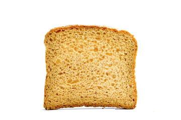 slices of bread on a white background