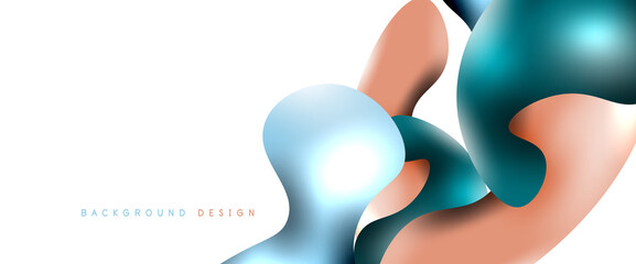 Bubbles abstract background. Liquid splashes on white vector template