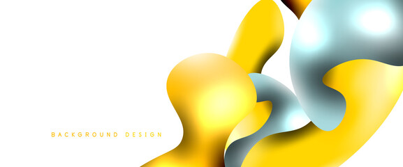 Bubbles abstract background. Liquid splashes on white vector template