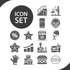 Simple set of progression related filled icons.