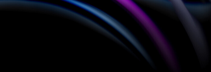 Dynamic motion abstract background. Color blurred stripes on black. Wave liquid lines poster. Vector illustration