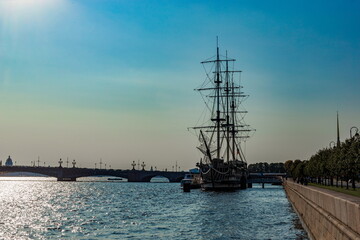 Old ship on a Neva river in Saint Petersburg. Russia. © Sergey Fedoskin