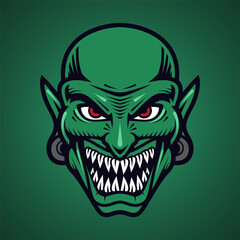 Goblin head mascot logo design