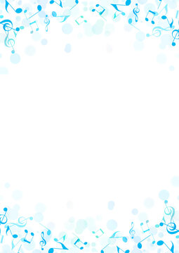 音楽 音符 背景 フレーム イラスト 縦位置 青 水色 冬 Stock Illustration Adobe Stock