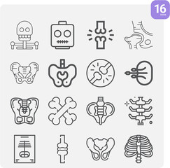 Simple set of pelvis related lineal icons.
